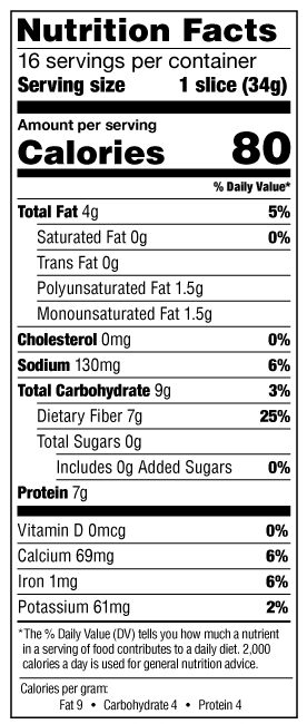 Seeded - Nutrition Facts (US)
