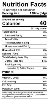 White - Nutrition Facts