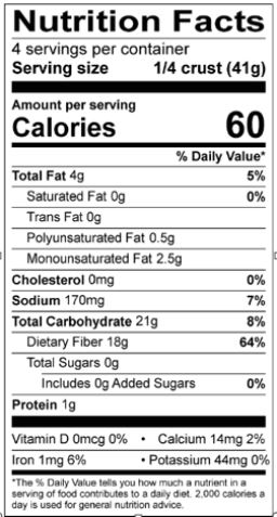 Thin Pizza Crust - Nutrition Facts