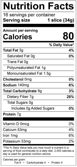 Original Wheat - US, Nutrition Facts